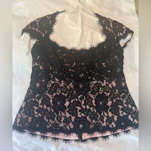 TADASHI Lace Cap Sleeve Fancy Top, worn only once, amazing condition, Size 12